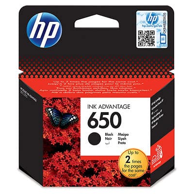 ראש דיו שחור HP 650 CZ101AE