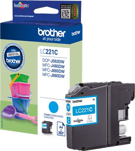 דיו מקורי סיאן למדפסות brother ברדר משולבות LC221C לדגמים 480DW 680DW 880DW